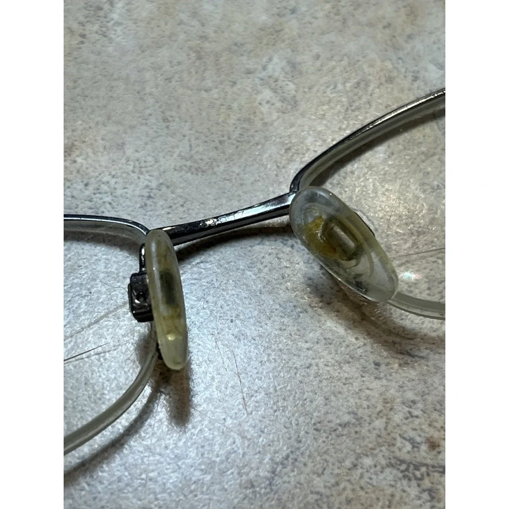 BURBERRY B1157 1003 Italy Silver/Burgundy Half Rim Eyeglasses Frame 52-17-135